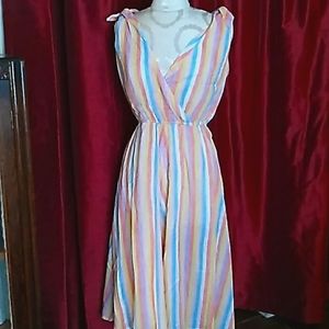 Donating in May 2022, vintage, handmade, 50s-inspired rainbow dress